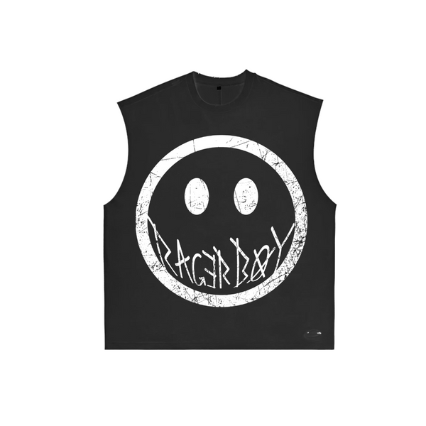 Summer Cut Off - Black w/White