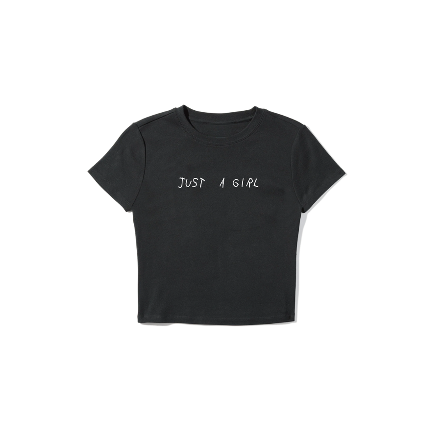 Just A Girl Crop - Black