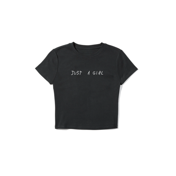 Just A Girl Crop - Black
