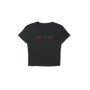 Just A Girl Crop - Black & Pink