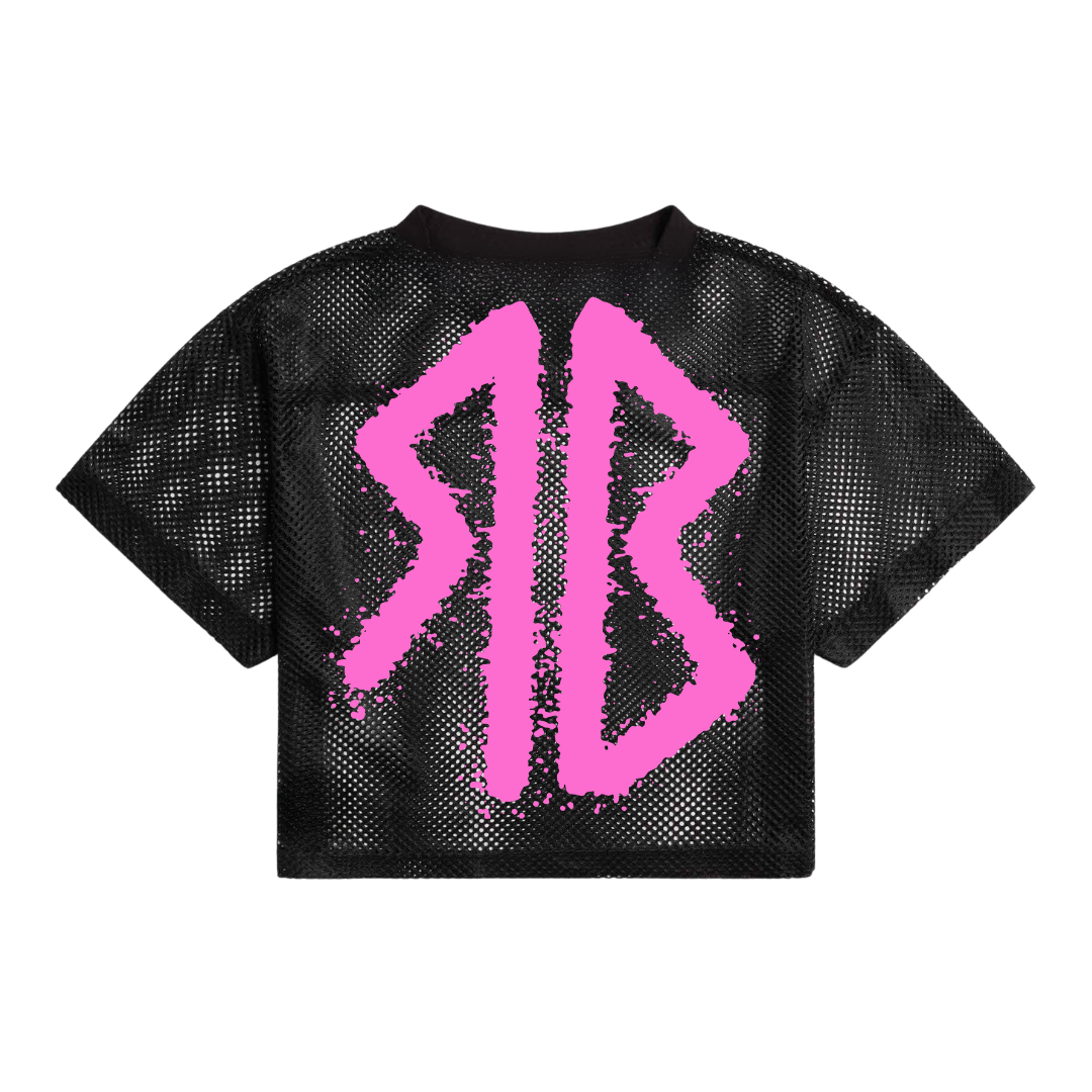 RB Mesh Shirt -  Black w/Pink