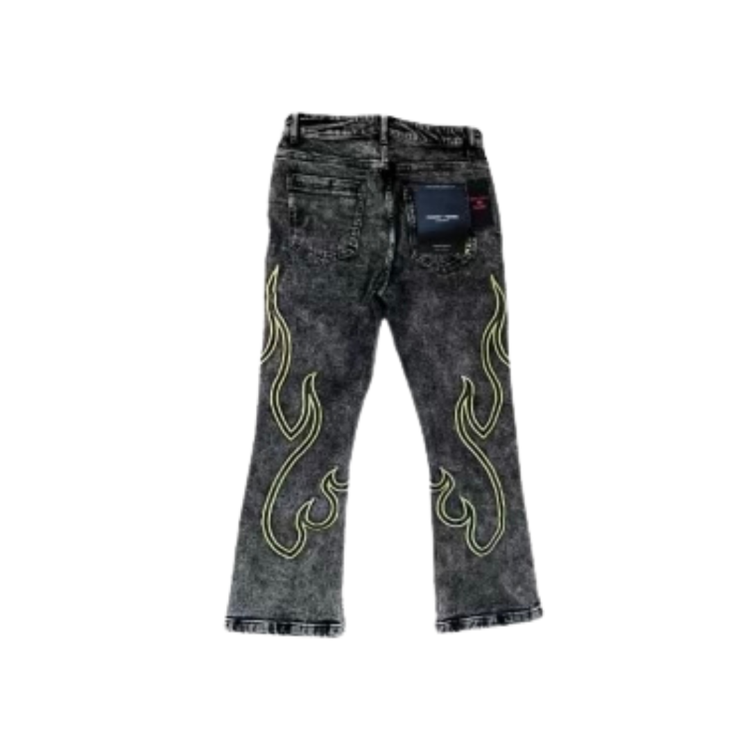 RB Flame Denim Pants (Gray & Green)