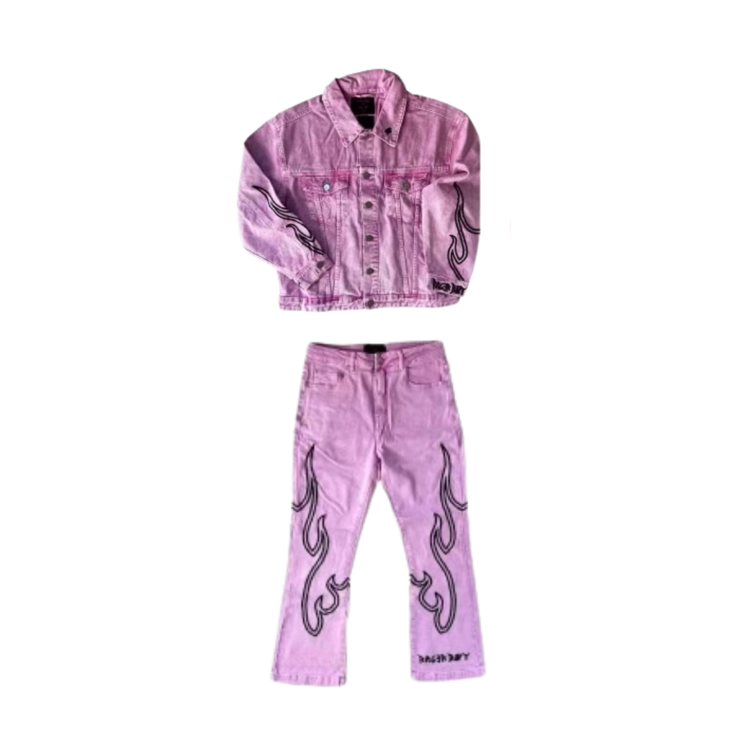 RB Flame Denim Set (Pink)