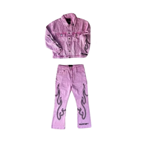 RB Flame Denim Set (Pink)